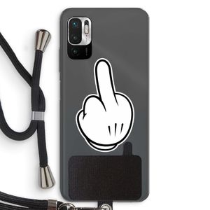 Middle finger black: Xiaomi Redmi Note 10 5G Transparant Hoesje met koord