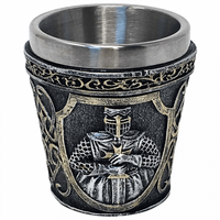 Shotglas met Ridder en Zwaard Handgeschilderd (6,5 cm) - thumbnail