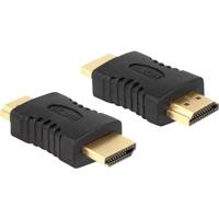 Delock 65508 HDMI Adapter [1x HDMI-stekker - 1x HDMI-stekker] Zwart Vergulde steekcontacten