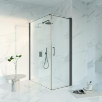 Fortifura Galeria Douchecabine - 70x140x200 - Profiel veiligheidsglas - anti kalk - Geborsteld Gunmetal PVD SW1122477/SW797916/SW797907