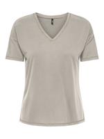 Only Onlfree Life S/s Stitch V-neck Top Jrs T-shirts Pumice Stone Gold Glitter Only Onlfree Life S/s Stitch V-neck Top Jrs T-shirts Pumice Stone Gold Glitter