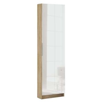 Schoenenkast Zapatero met spiegeldeur - eikenkleur/wit - Leen Bakker