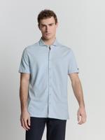 No- Excess Shirt Short Sleeve Jersey Melange Stretch Overhemd 130 Cloud