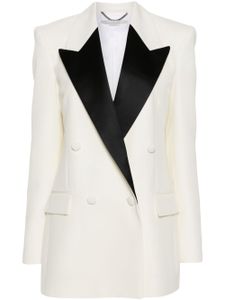 Stella McCartney blazer croisé à empiècements contrastants - Tons neutres