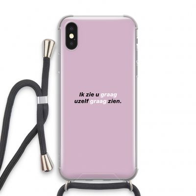 uzelf graag zien: iPhone X Transparant Hoesje met koord