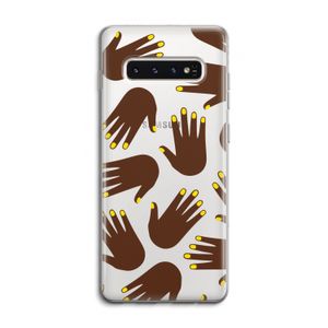 Hands dark: Samsung Galaxy S10 4G Transparant Hoesje