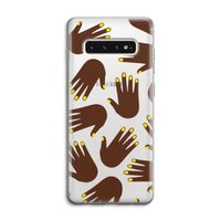 Hands dark: Samsung Galaxy S10 4G Transparant Hoesje