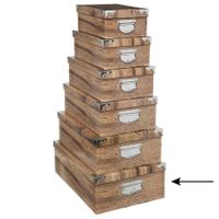 5Five Opbergdoos/box - Houtprint donker - L48 x B33.5 x H16 cm - Stevig karton - Treebox   -