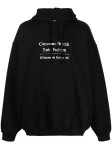 VETEMENTS hoodie oversize à imprimé graphique - Noir