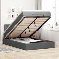 Bed met matras 120x200 cm stof donkergrijs