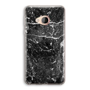 Zwart marmer: HTC U Play Transparant Hoesje