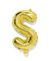 HEMA Folieballon letter S 30cm goud (goud)