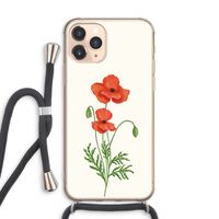Red poppy: iPhone 11 Pro Max Transparant Hoesje met koord