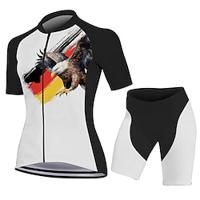 Voor heren Wielrenshirt met shorts Korte mouw Bergracen Wegwielrennen Zwart Adelaar Fietsen Spandex Sport Adelaar Kleding Lightinthebox