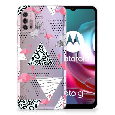 Motorola Moto G30 | G10 | TPU Hoesje | Flamingo Triangle