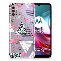 Motorola Moto G30 | G10 | TPU Hoesje | Flamingo Triangle