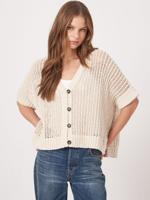 Oversized gebreid ajourvest met knopen