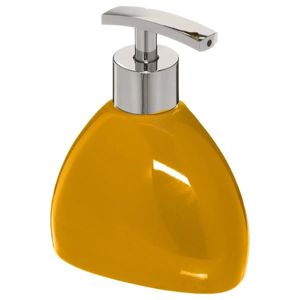 Zeeppompje/zeepdispenser  van keramiek - mosterd geel - 300 ml   -