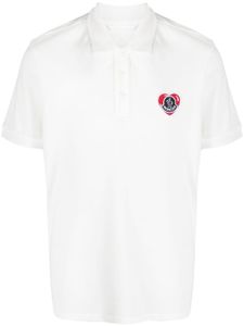 Moncler logo-embroidered cotton polo shirt - Blanc