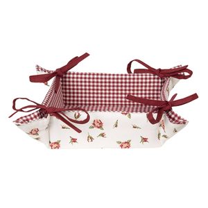 HAES DECO - Broodmand - 35x35x8 cm - 100% Katoen - Romantic Rose