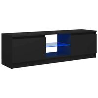 The Living Store TV-meubel - LED-verlichting - hifi-kast - 120x30x35.5 cm - zwart