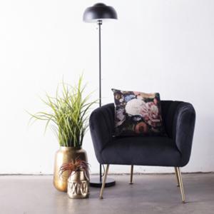 Fauteuil Amy Velvet Zwart - Giga Meubel