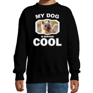 Cairn terrier honden trui / sweater my dog is serious cool zwart voor kinderen