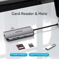 UNITEK ACTIEVE HUB USB-C 2X HDMI 4K, RJ45, PD 100W