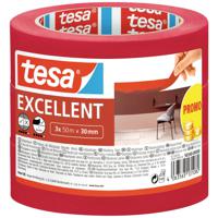 tesa EXCELLENT 56548-00000-00 Maskeertape Rood (l x b) 50 m x 30 mm 3 stuk(s) - thumbnail