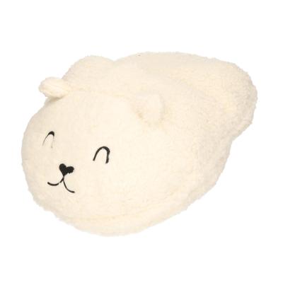 Voetenwarmer pantoffel / slof - ijsbeer - wit - one size - 30 x 27 cm - dierensloffen