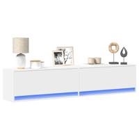 Tv-wandmeubel met LED-verlichting 180x31x38 cm wit