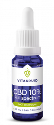 Vitakruid CBD Olie 10% full spectrum met MCT als drager