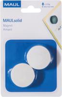 MAUL magneet Solid, 38 mm, trekkracht 2,5 kg, blister van 2 stuks, wit