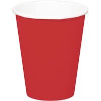 24x stuks drinkbekers van papier rood 350 ml
