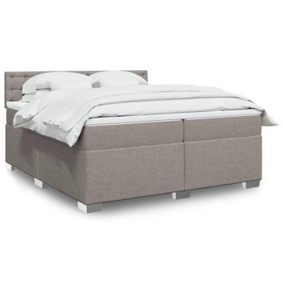 Boxspring met matras stof taupe 200x200 cm