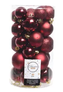 DONKER RODE KERSTBALLEN MIX | 4 - 5 - 6 CM