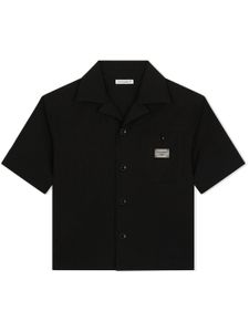 Dolce & Gabbana Kids chemise en popeline à logo - Noir