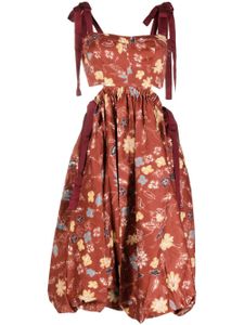 Ulla Johnson robe longue Gabrielle à fleurs - Rouge