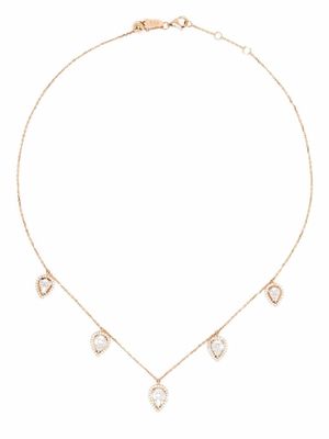 Djula collier ras-du-cou 5 Poires en or rose 18ct serti de diamants