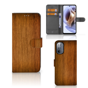 Motorola Moto G31 | G41 Book Style Case Donker Hout