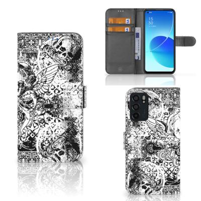 Telefoonhoesje met Naam OPPO Reno6 5G Skulls Angel