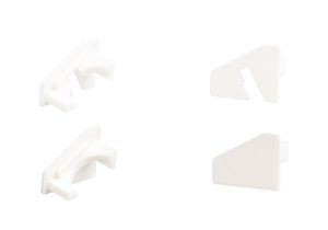 Set eindkappen L + R met kabelgat & L + R zonder kabelgat - Wit