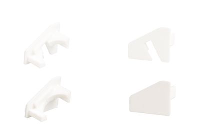 Set eindkappen L + R met kabelgat & L + R zonder kabelgat - Wit