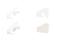 Set eindkappen L + R met kabelgat & L + R zonder kabelgat - Wit