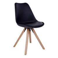 Bergen Eetkamerstoel - Zwart/Naturel - set van 2