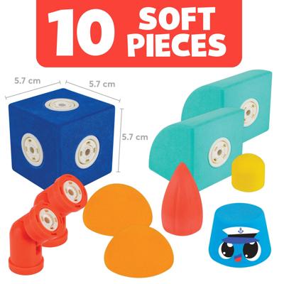 Blockaroo magnetische foam blokken boot box, 10dlg.