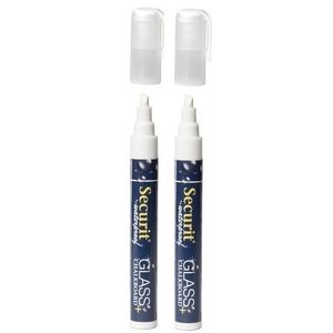 2x Witte watervaste krijtstift platte punt 2-6 mm