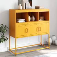 Dressoir 100,5x39x107 cm koudgewalst staal mosterdgeel