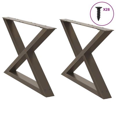 Salontafelpoten 2 st 70x(42-43,3) cm staal naturel