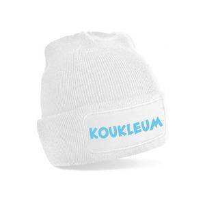 Wintersport muts voor dames - koukleum - wit - one size - volwassenen - Apres ski beanie